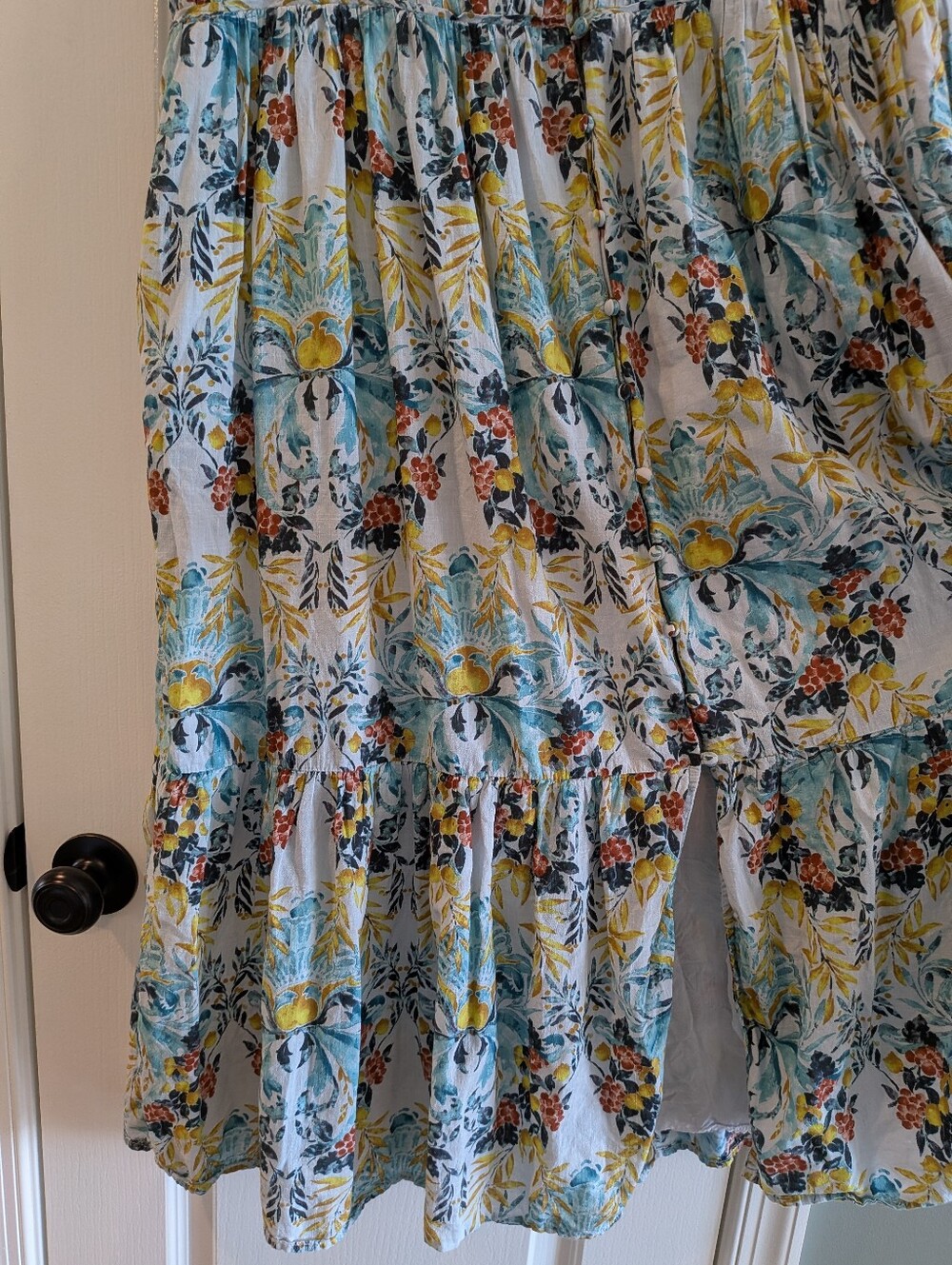 Anthropologie Peregrine Midi‎ Dress Floral Tiered Bohemian Cottagecore Size 2X - Picture 7 of 15